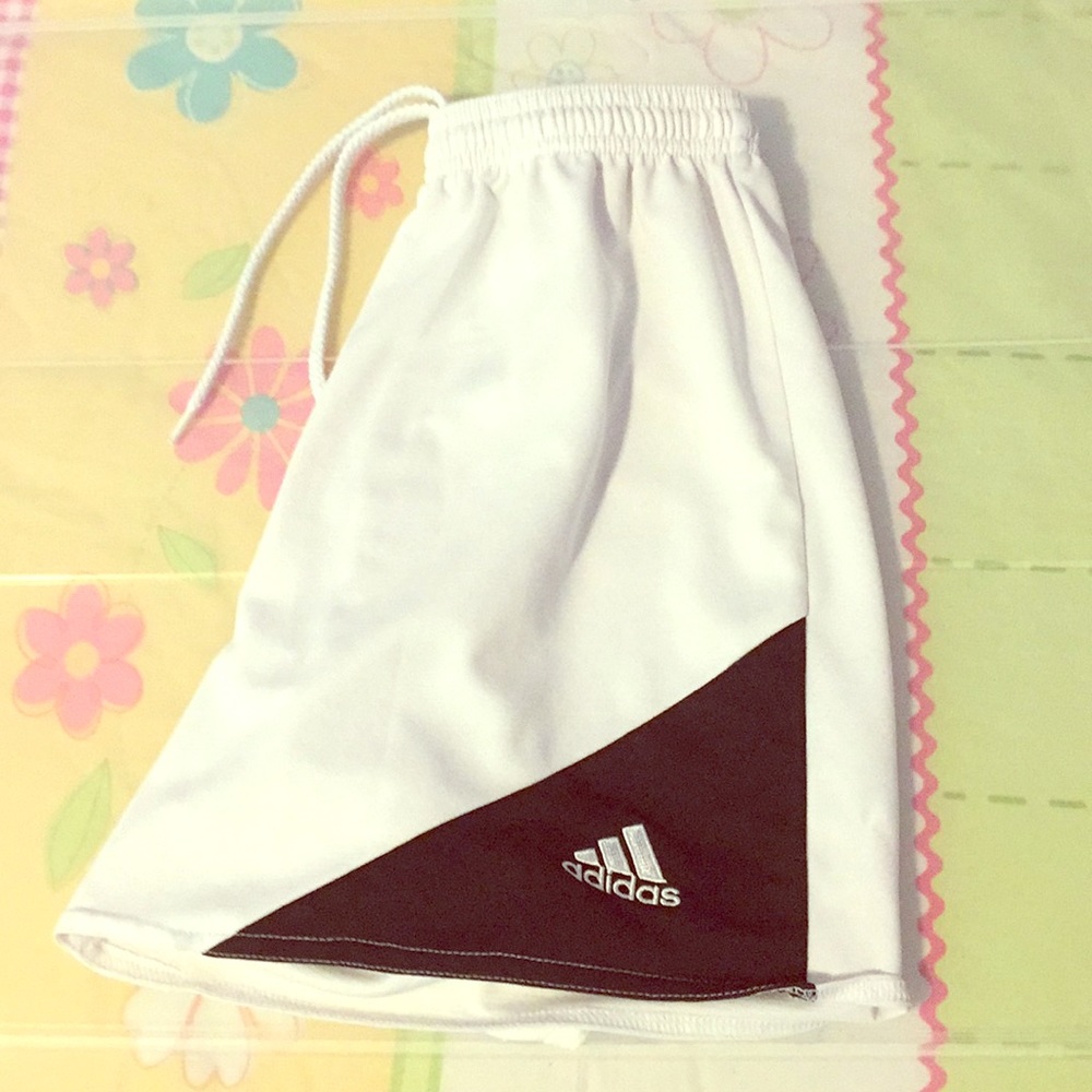 White Adidas shorts